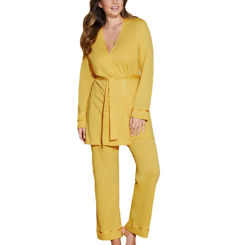 Cosabella Bella Curvy Pima 3 Piece PJ Set (AMORE9862) - Serengeti Sun