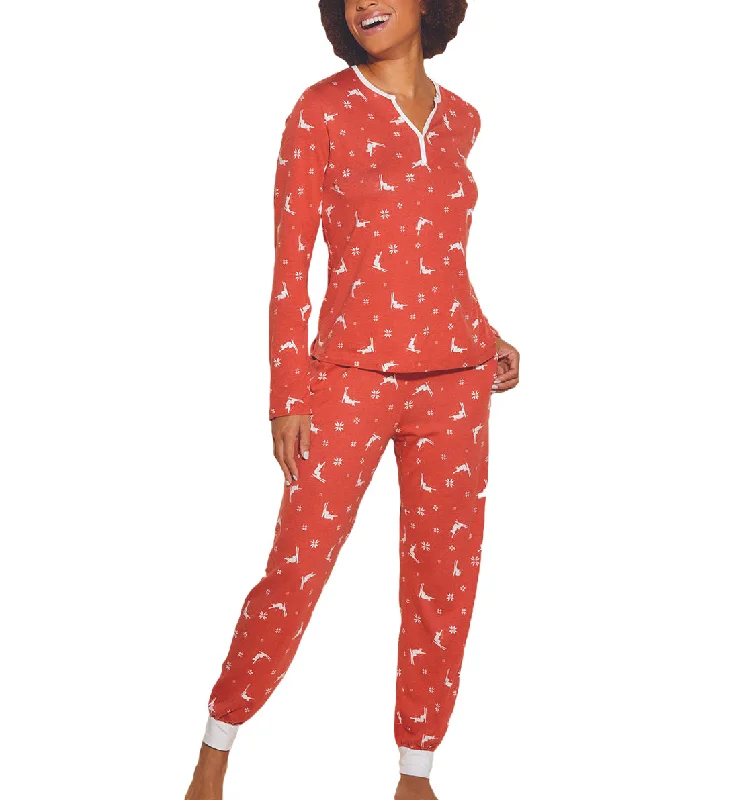 Cosabella Ski Trip Long Sleeve Top & Jogger PJ Set (SKITR9793) - Sahara Ski
